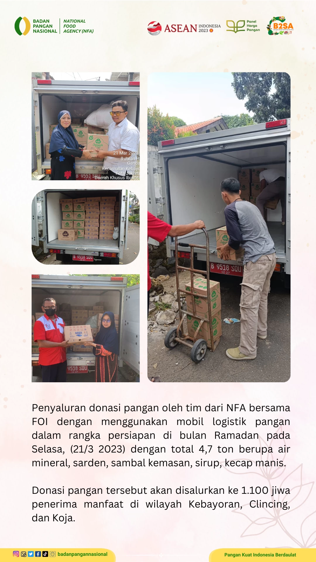 Penjemputan/Penyaluran Donasi Sisa Pangan 21 Maret 2023