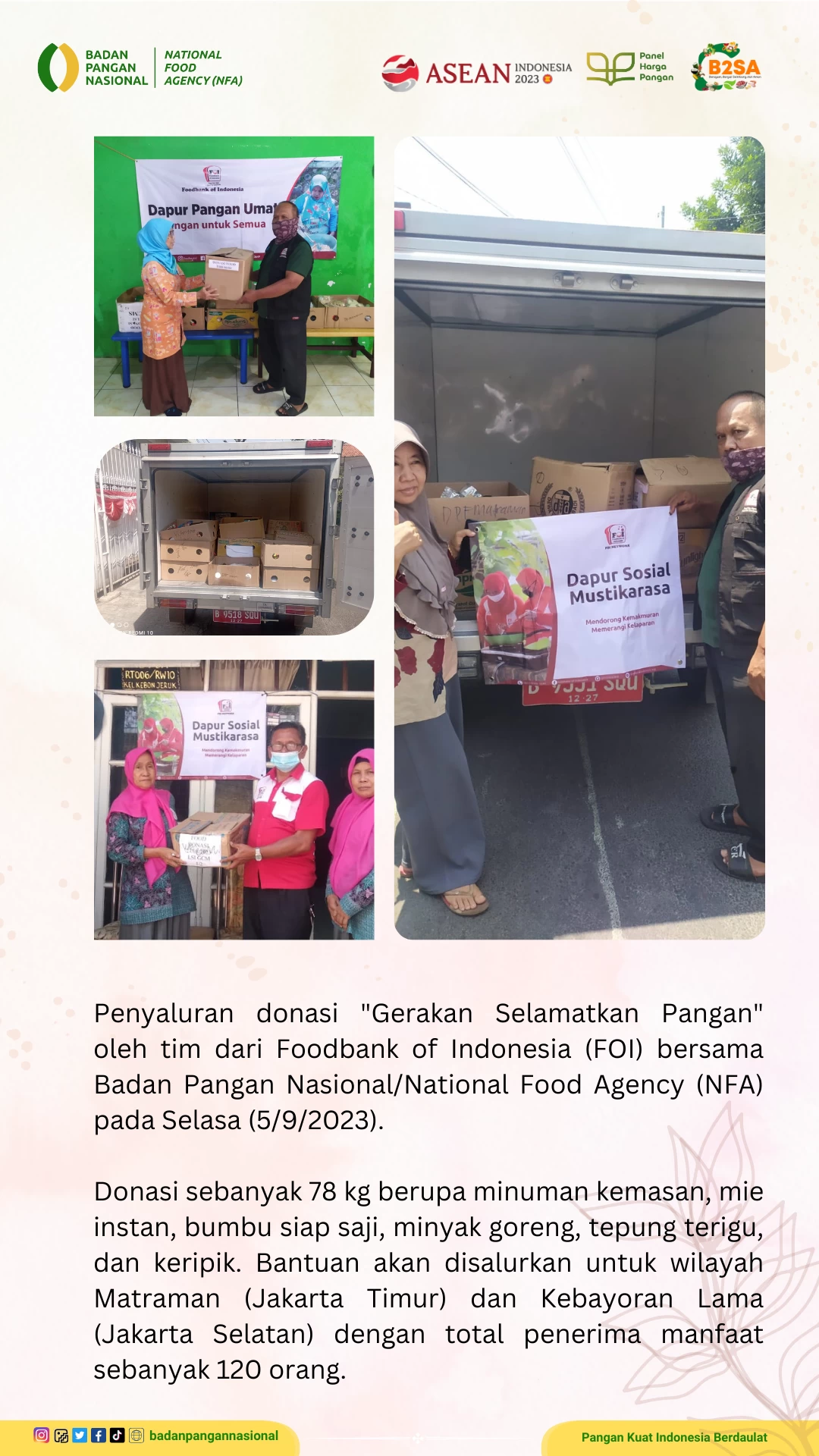 Penjemputan/Penyaluran Donasi Sisa Pangan 5 April 2023