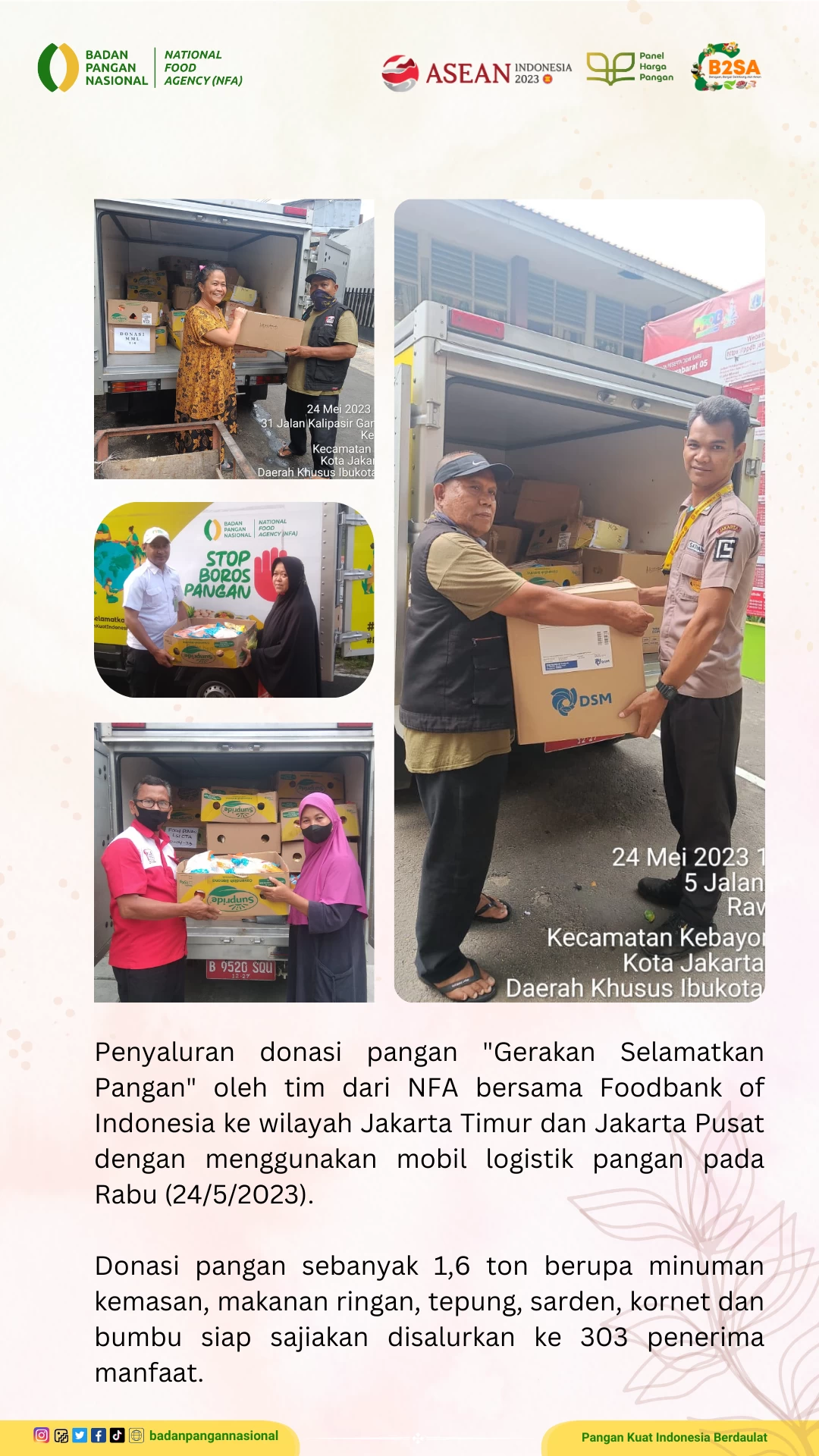 Penjemputan/Penyaluran Donasi Sisa Pangan 24 Mei 2023