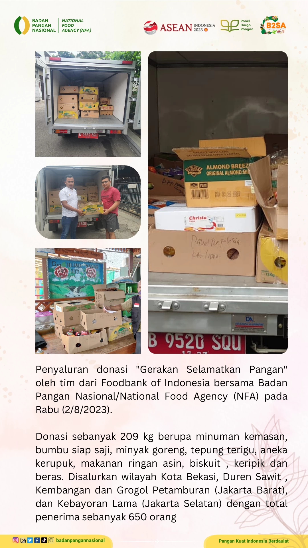 Penjemputan/Penyaluran Donasi Sisa Pangan 2 Agustus 2023