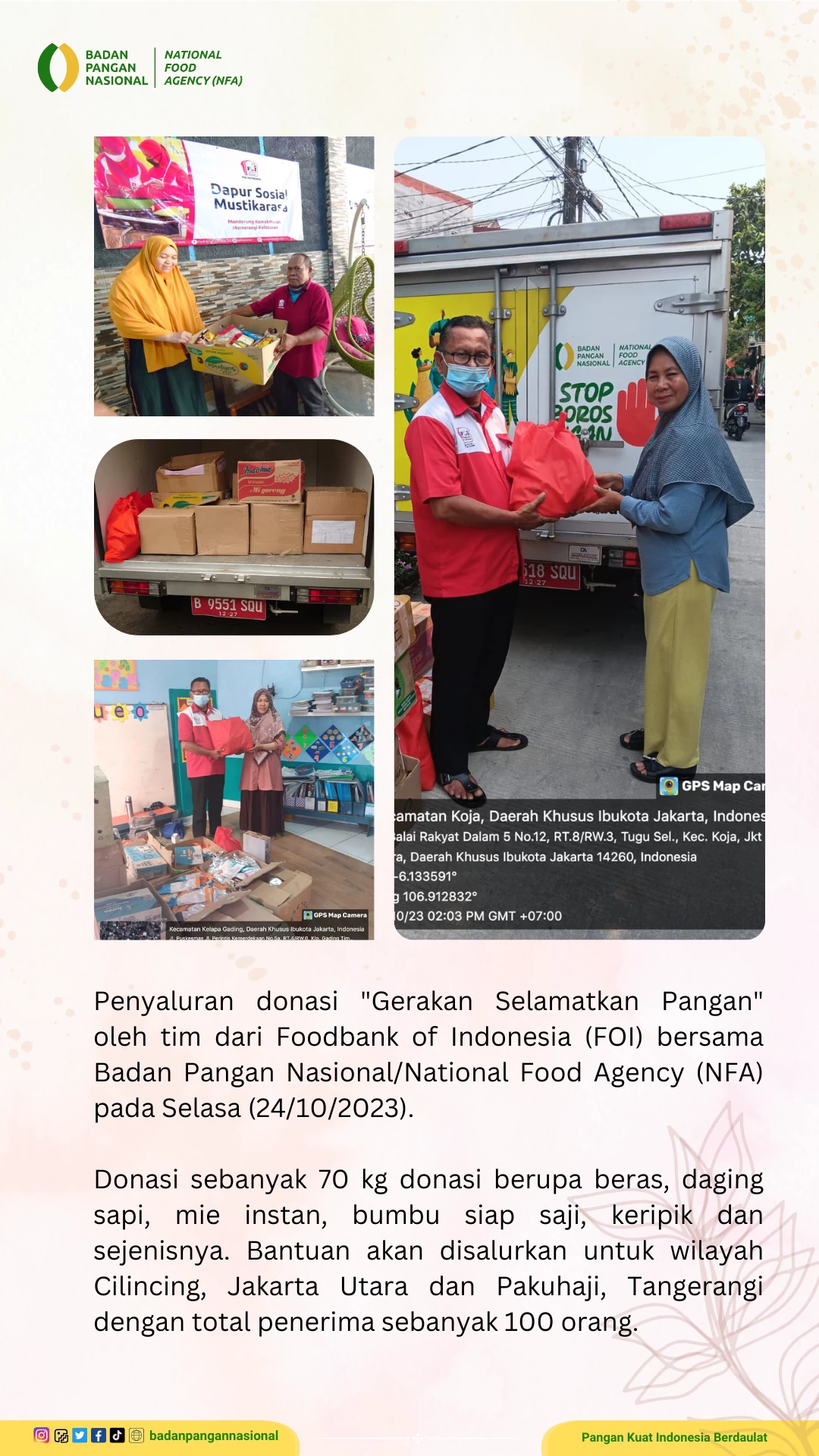 Penjemputan/Penyaluran Donasi Sisa Pangan 24 Oktober 2023