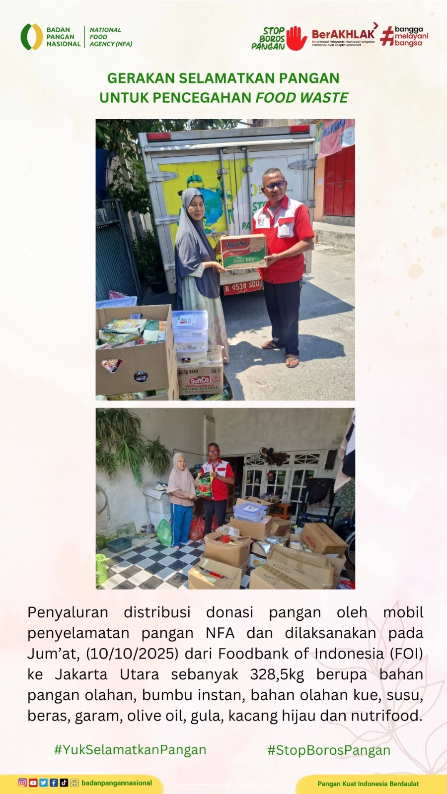Penjemputan/Penyaluran Donasi Sisa Pangan 10 Oktober 2025