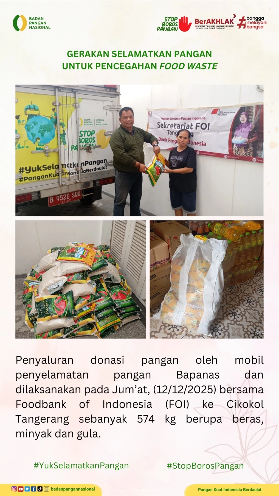 Penjemputan/Penyaluran Donasi Sisa Pangan 12 Desember 2025