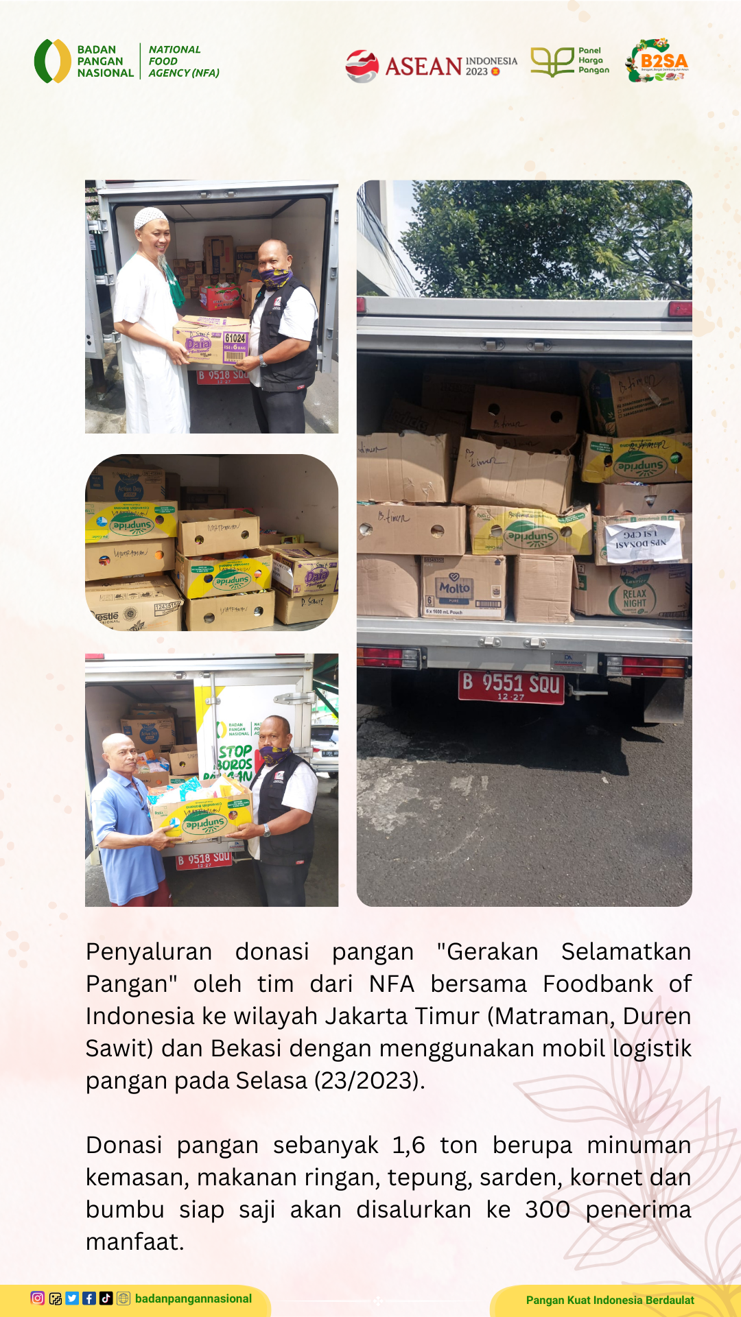 Penjemputan/Penyaluran Donasi Sisa Pangan 23 Mei 2023