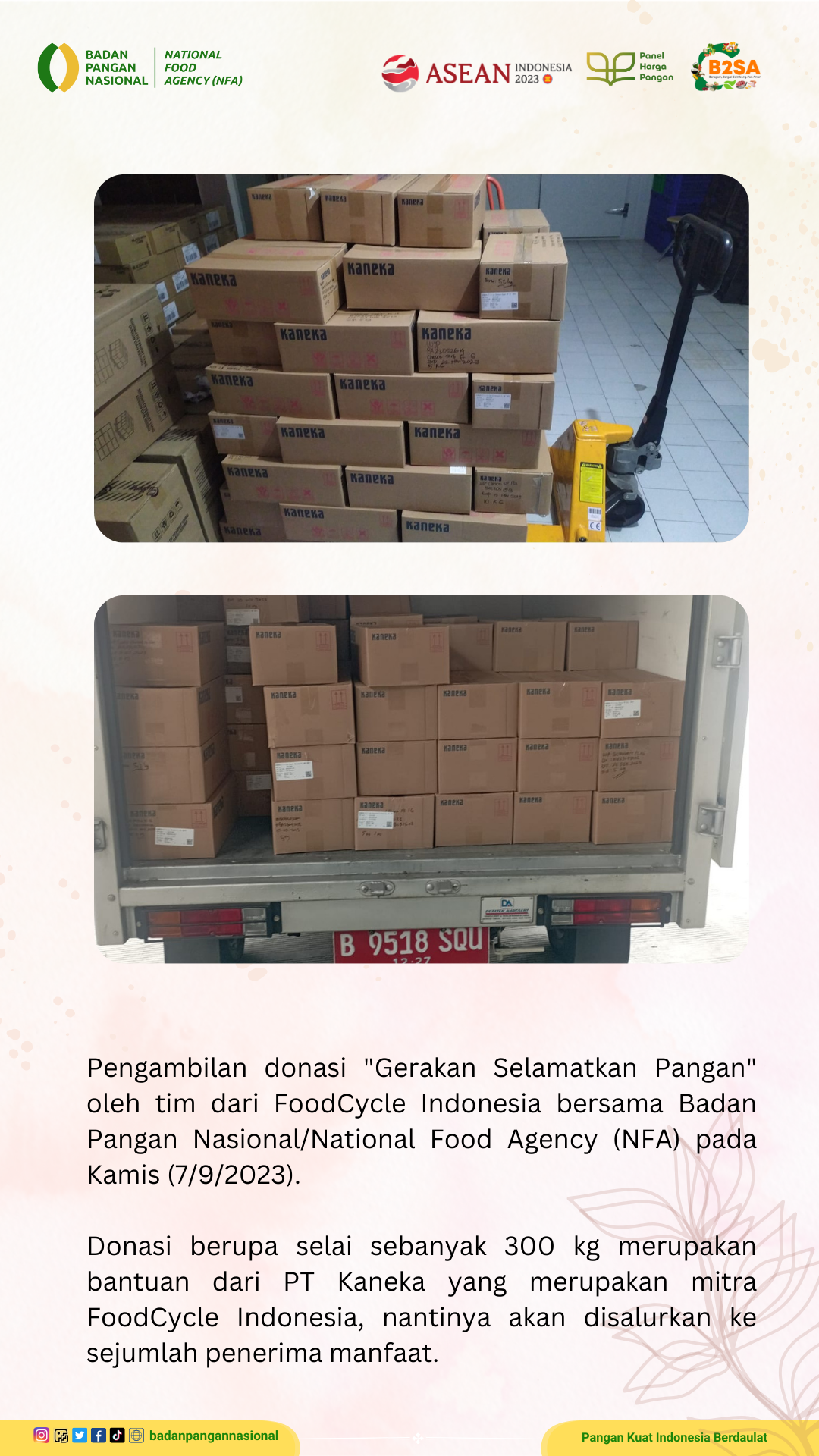 Penjemputan/Penyaluran Donasi Sisa Pangan 7 September 2023