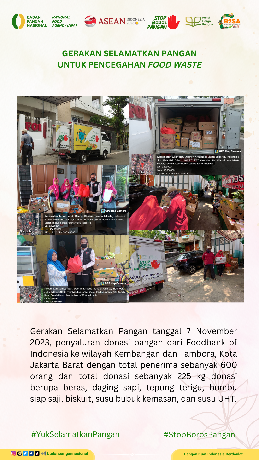 Penjemputan/Penyaluran Donasi Sisa Pangan 7 November 2023