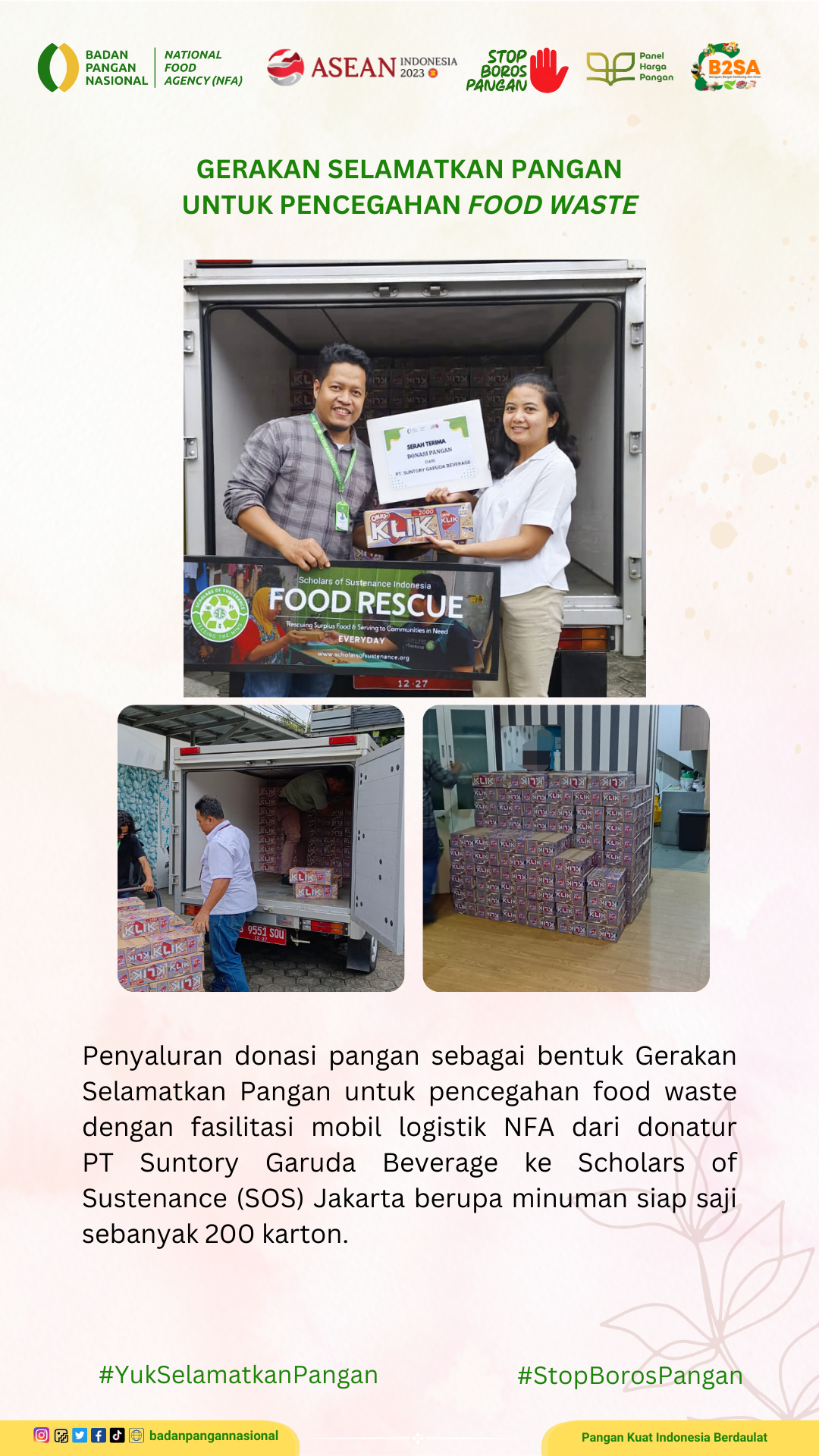 Penjemputan/Penyaluran Donasi Sisa Pangan 30 Januari 2024