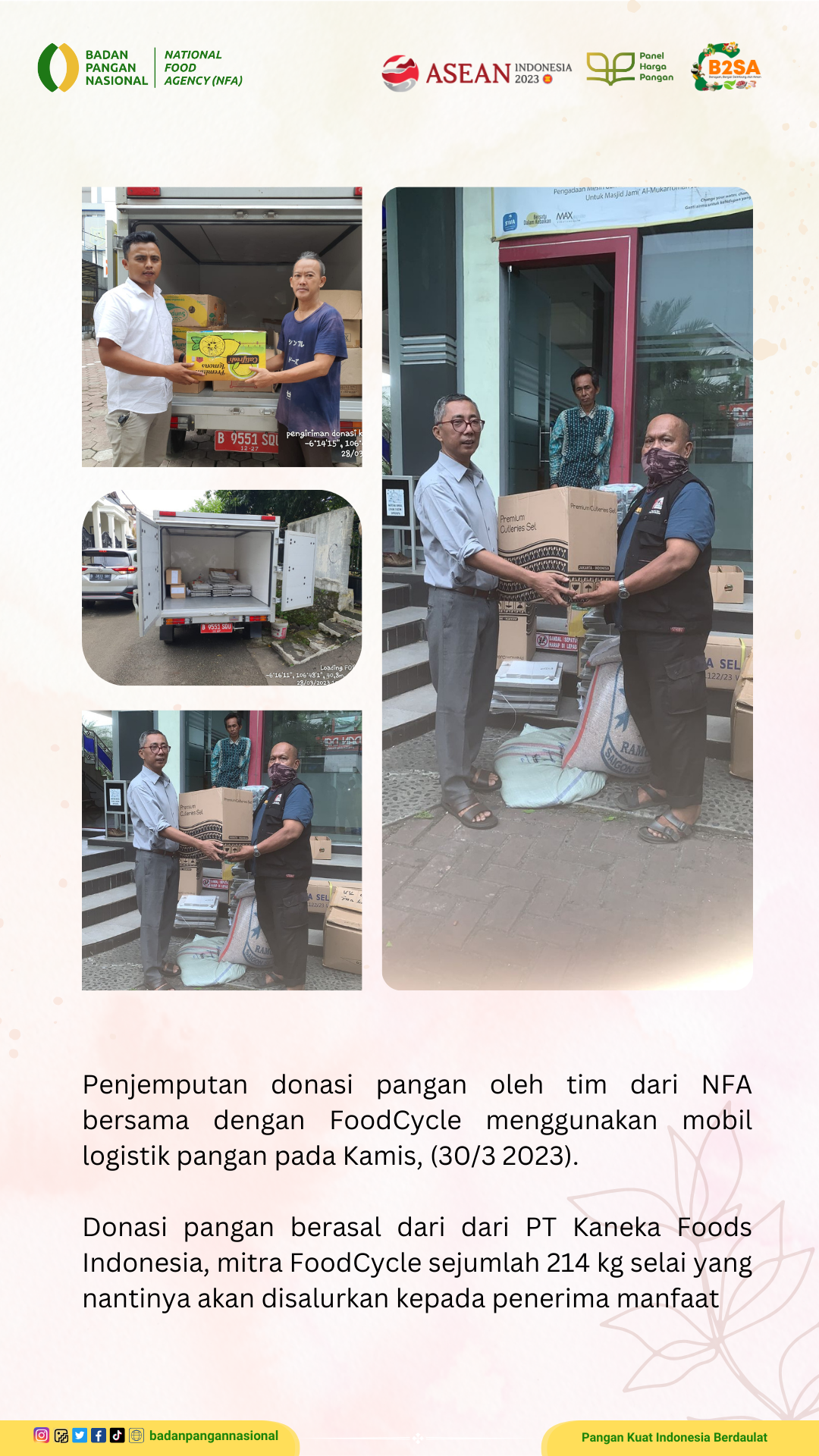 Penjemputan/Penyaluran Donasi Sisa Pangan 30 Maret 2023