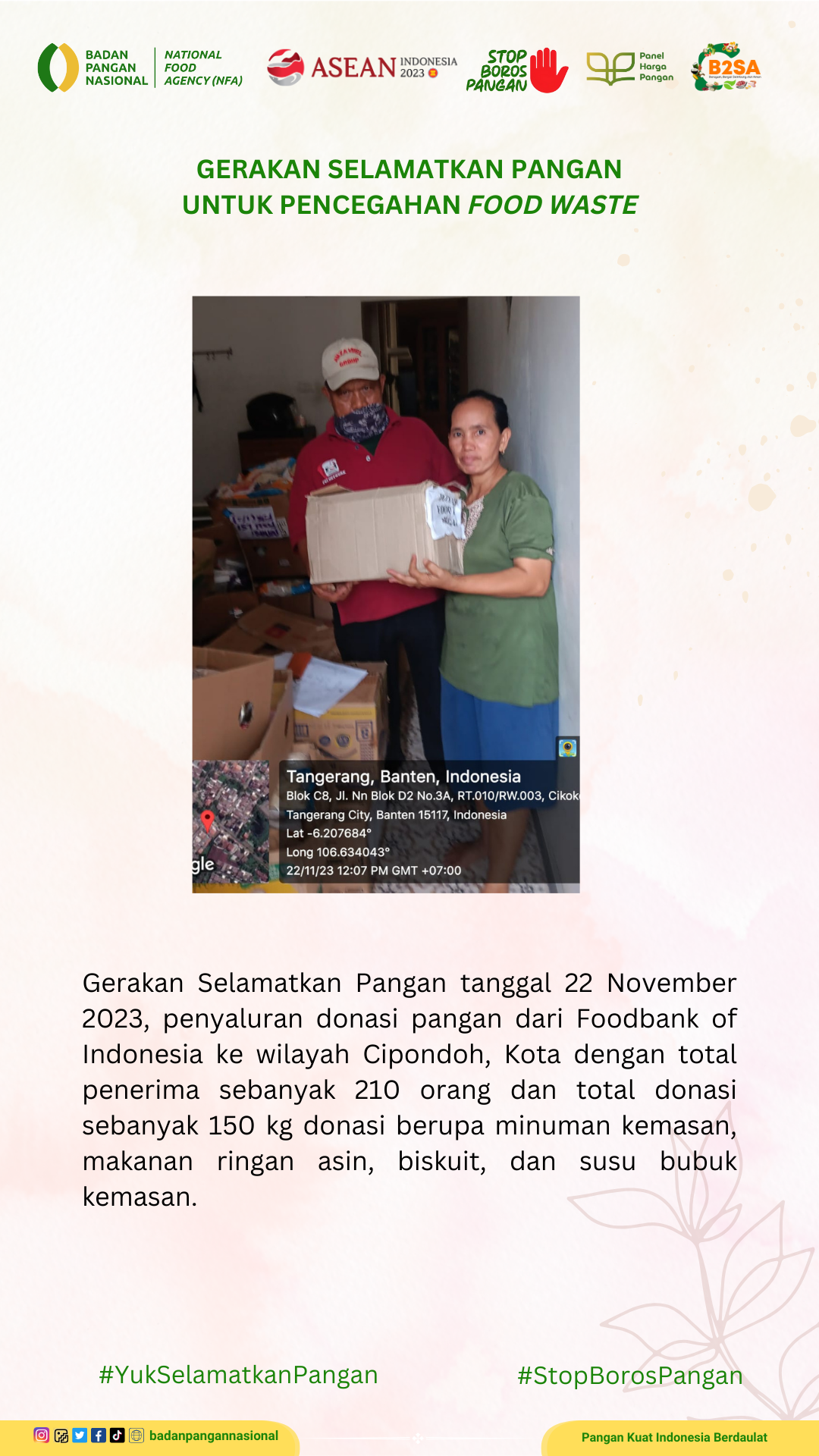 Penjemputan/Penyaluran Donasi Sisa Pangan 22 November 2023