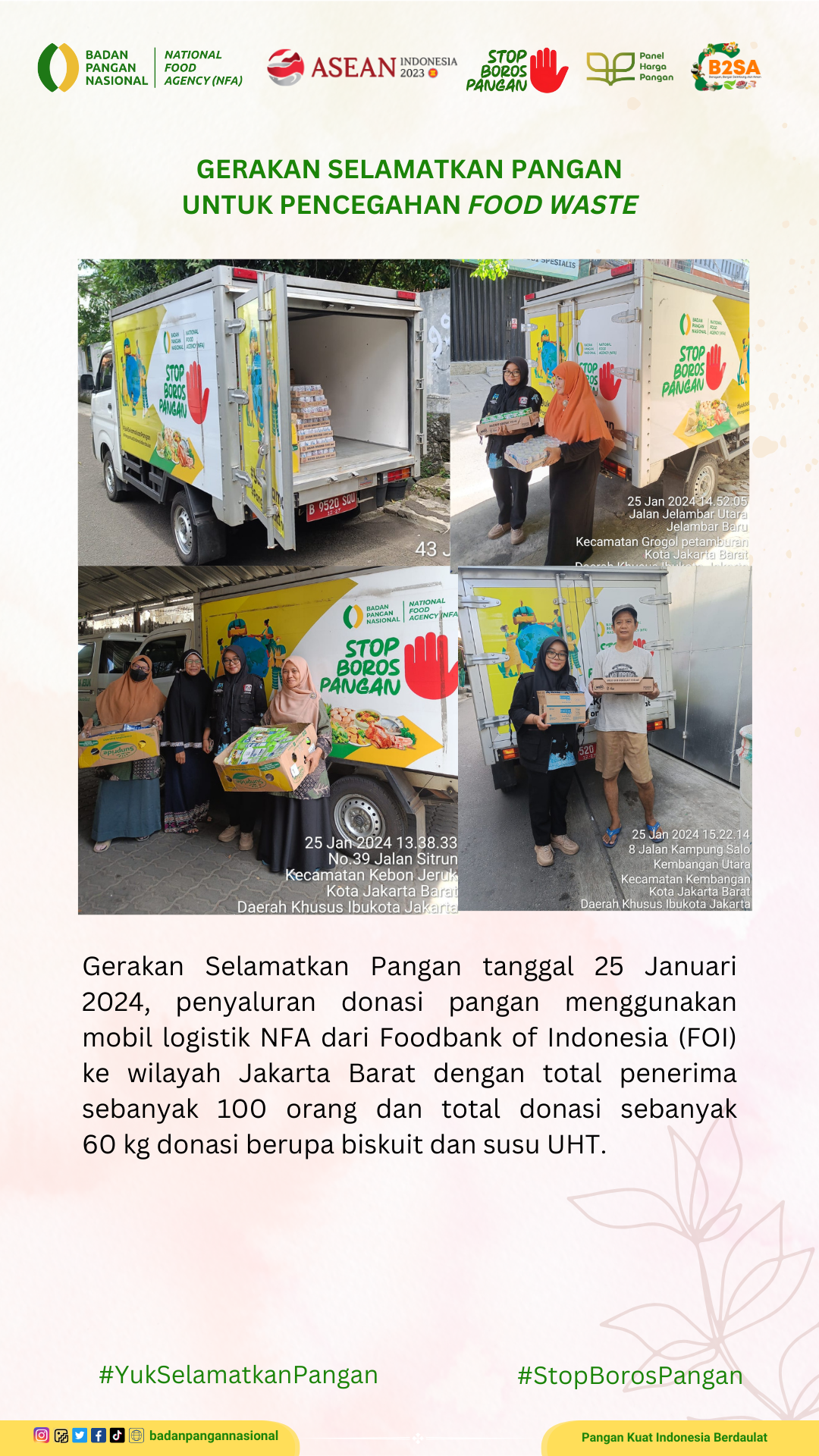 Penjemputan/Penyaluran Donasi Sisa Pangan 25 Januari 2024