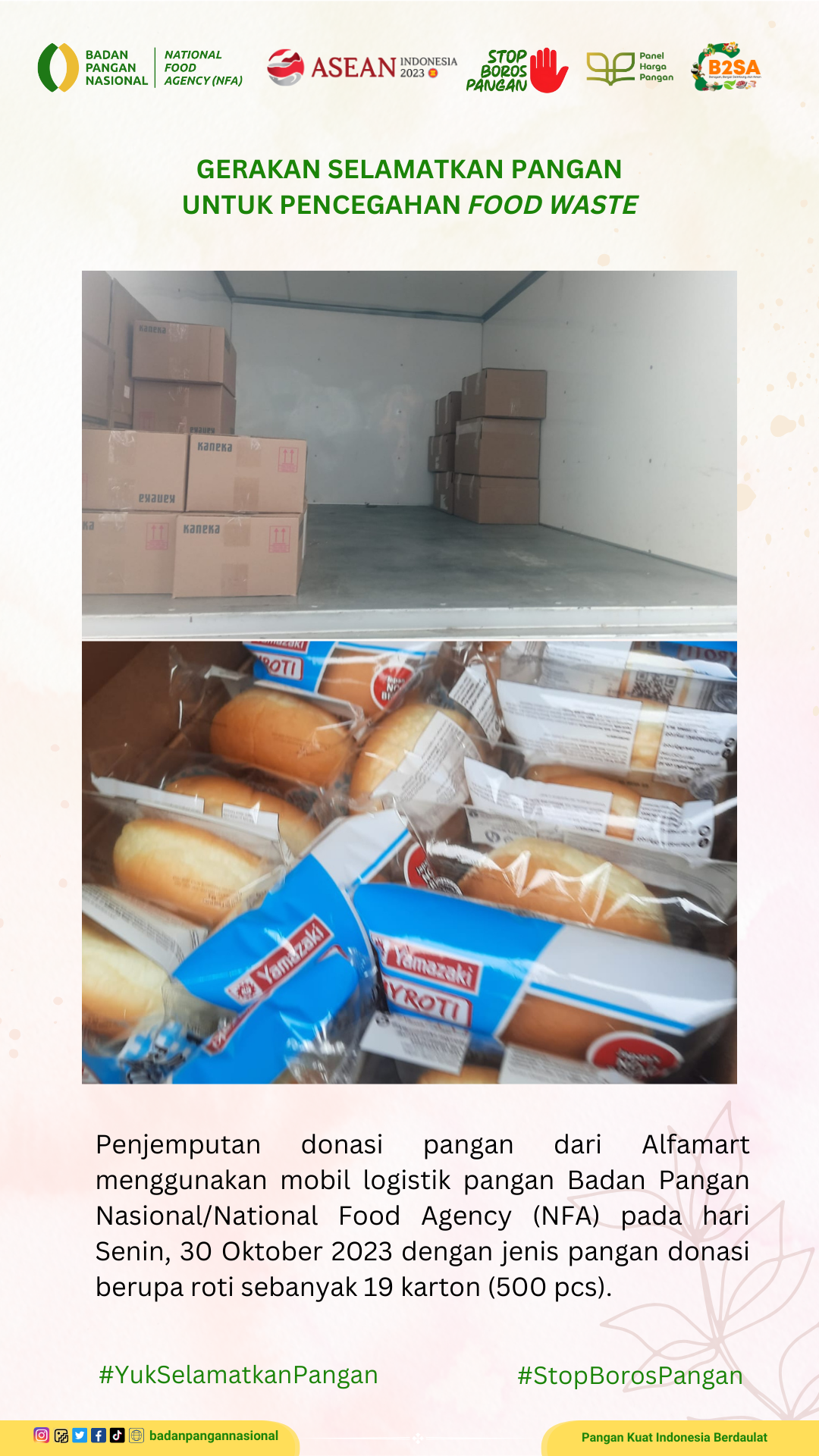 Penjemputan/Penyaluran Donasi Sisa Pangan 30 Oktober 2023