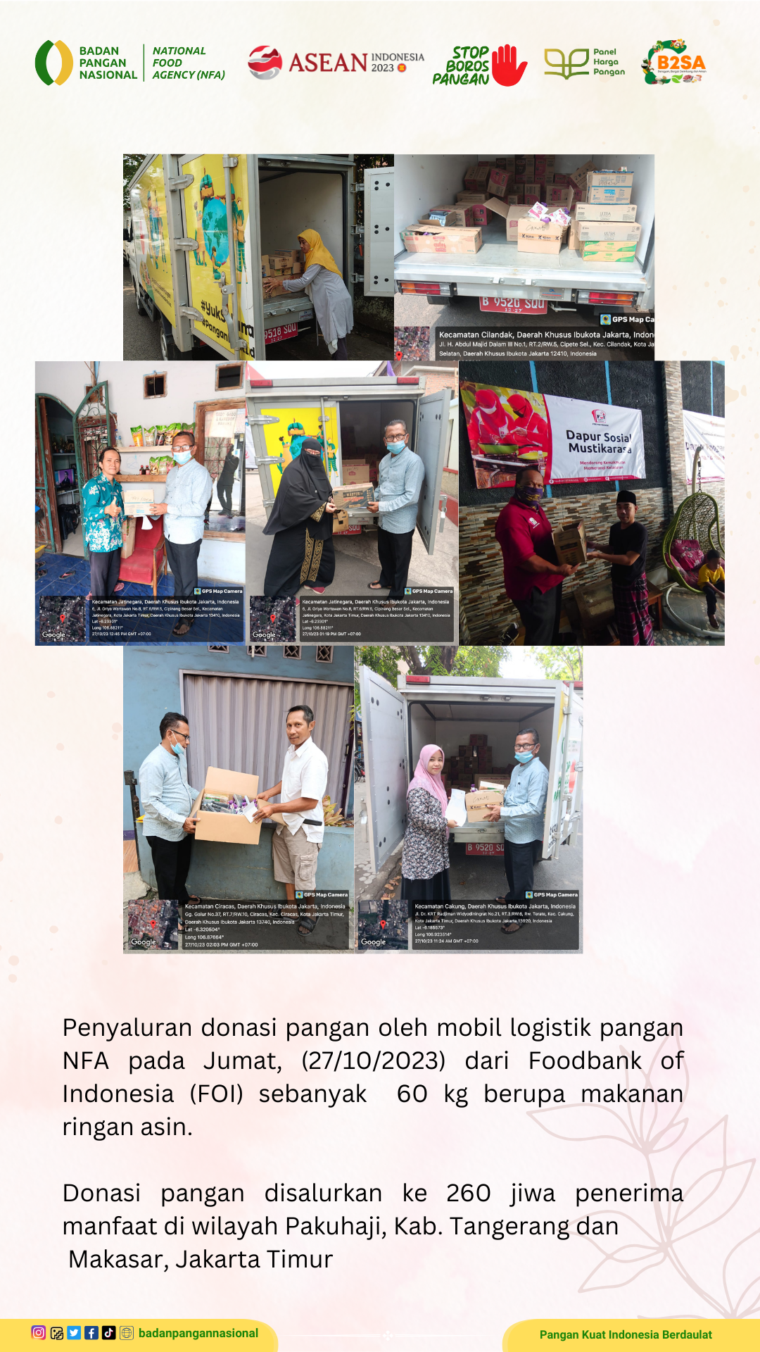 Penjemputan/Penyaluran Donasi Sisa Pangan 27 Oktober 2023