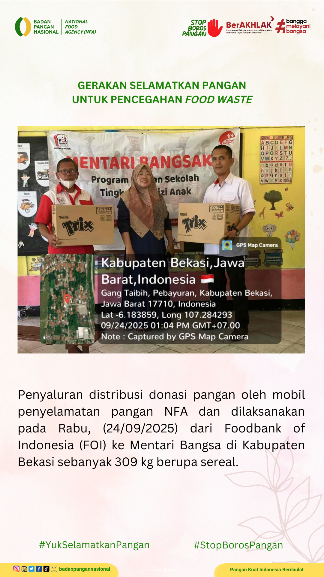 Penjemputan/Penyaluran Donasi Sisa Pangan 24 September 2025