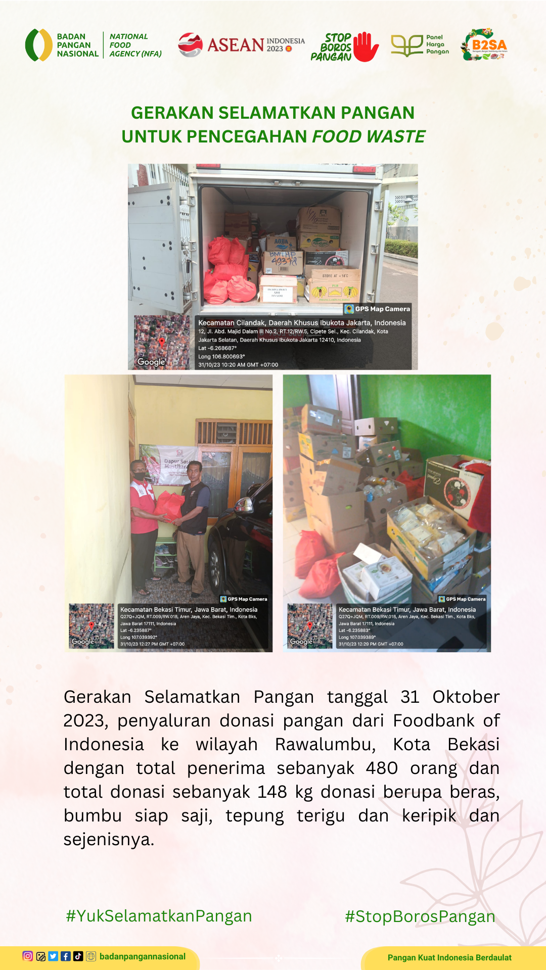 Penjemputan/Penyaluran Donasi Sisa Pangan 31 Oktober 2023