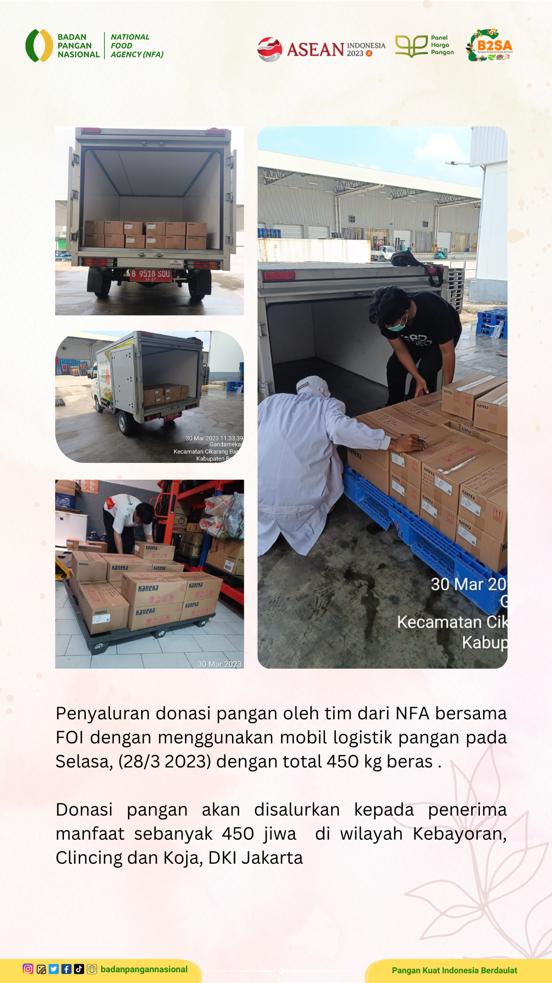 Penjemputan/Penyaluran Donasi Sisa Pangan 28 Maret 2023