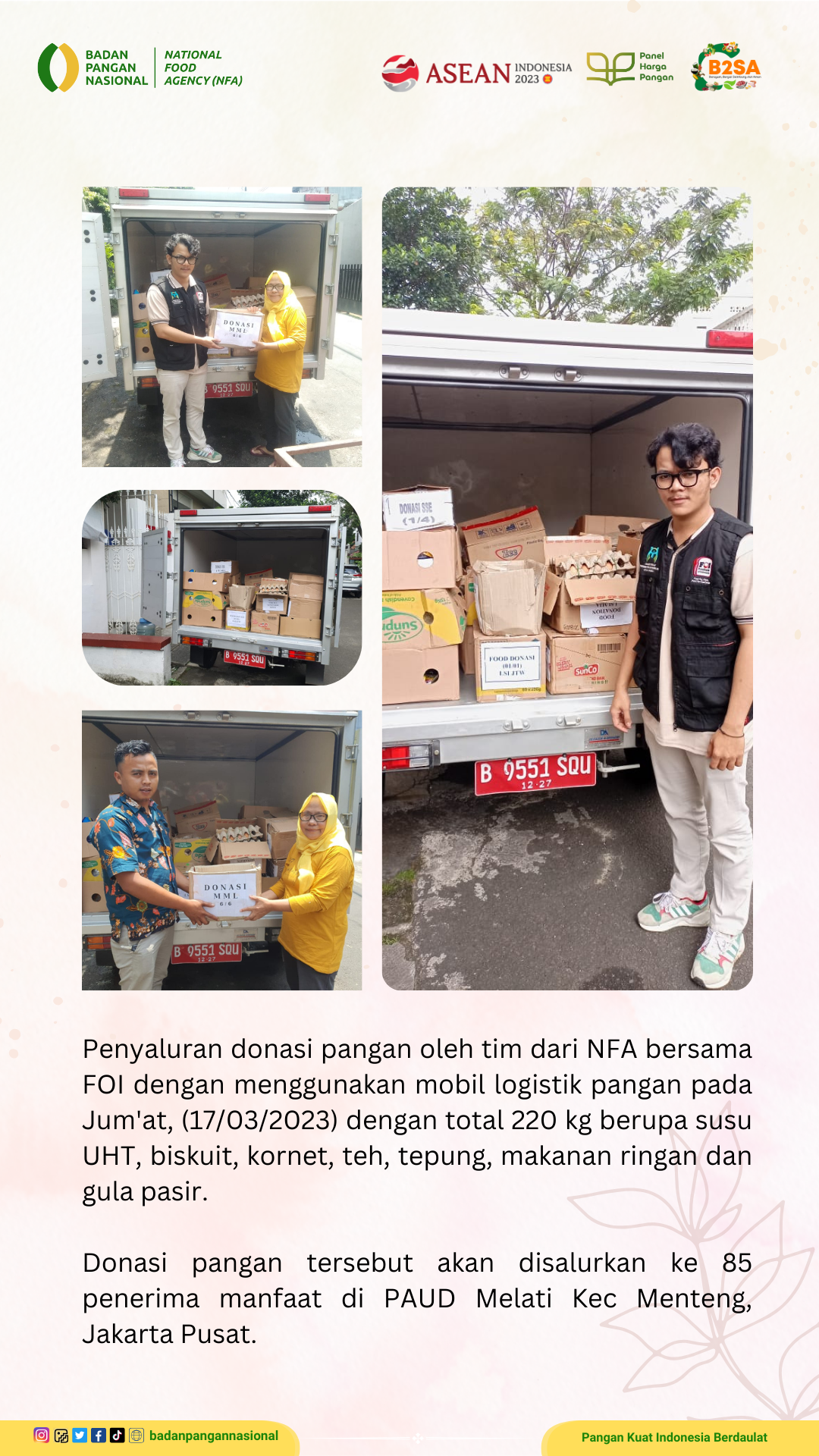 Penjemputan/Penyaluran Donasi Sisa Pangan 17 Maret 2023