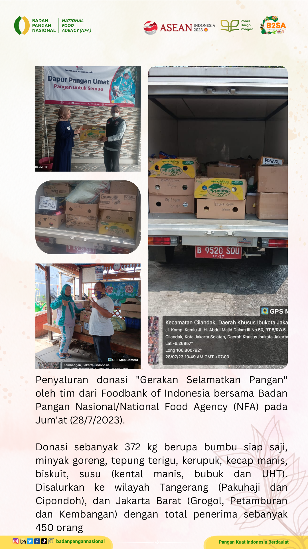 Penjemputan/Penyaluran Donasi Sisa Pangan 28 Juli 2023
