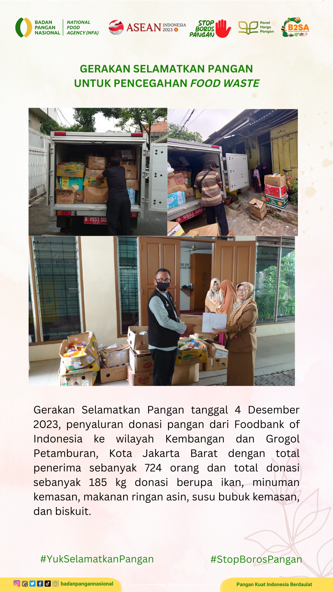 Penjemputan/Penyaluran Donasi Sisa Pangan 4 Desember 2023