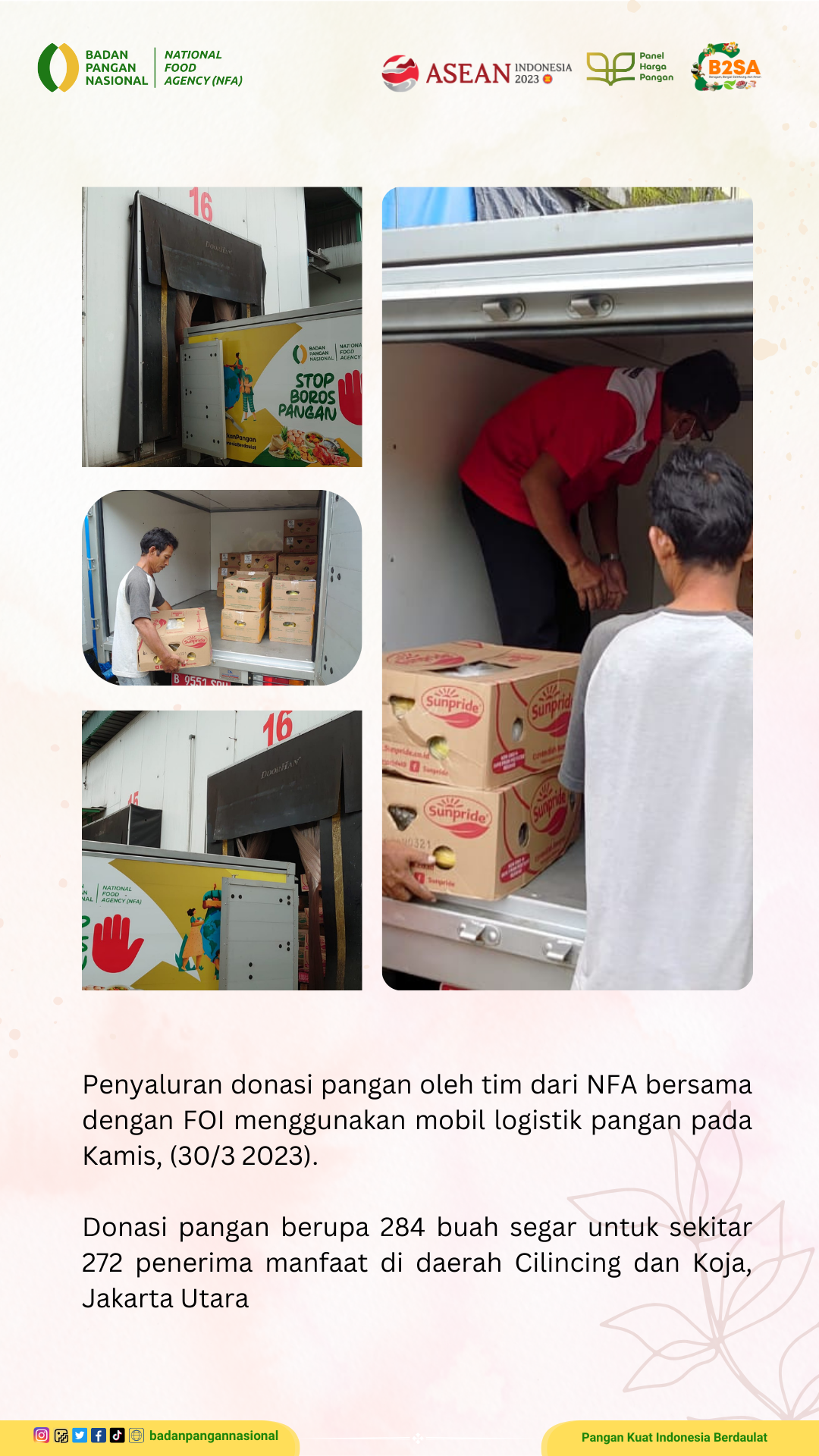 Penjemputan/Penyaluran Donasi Sisa Pangan 30 Maret 2023