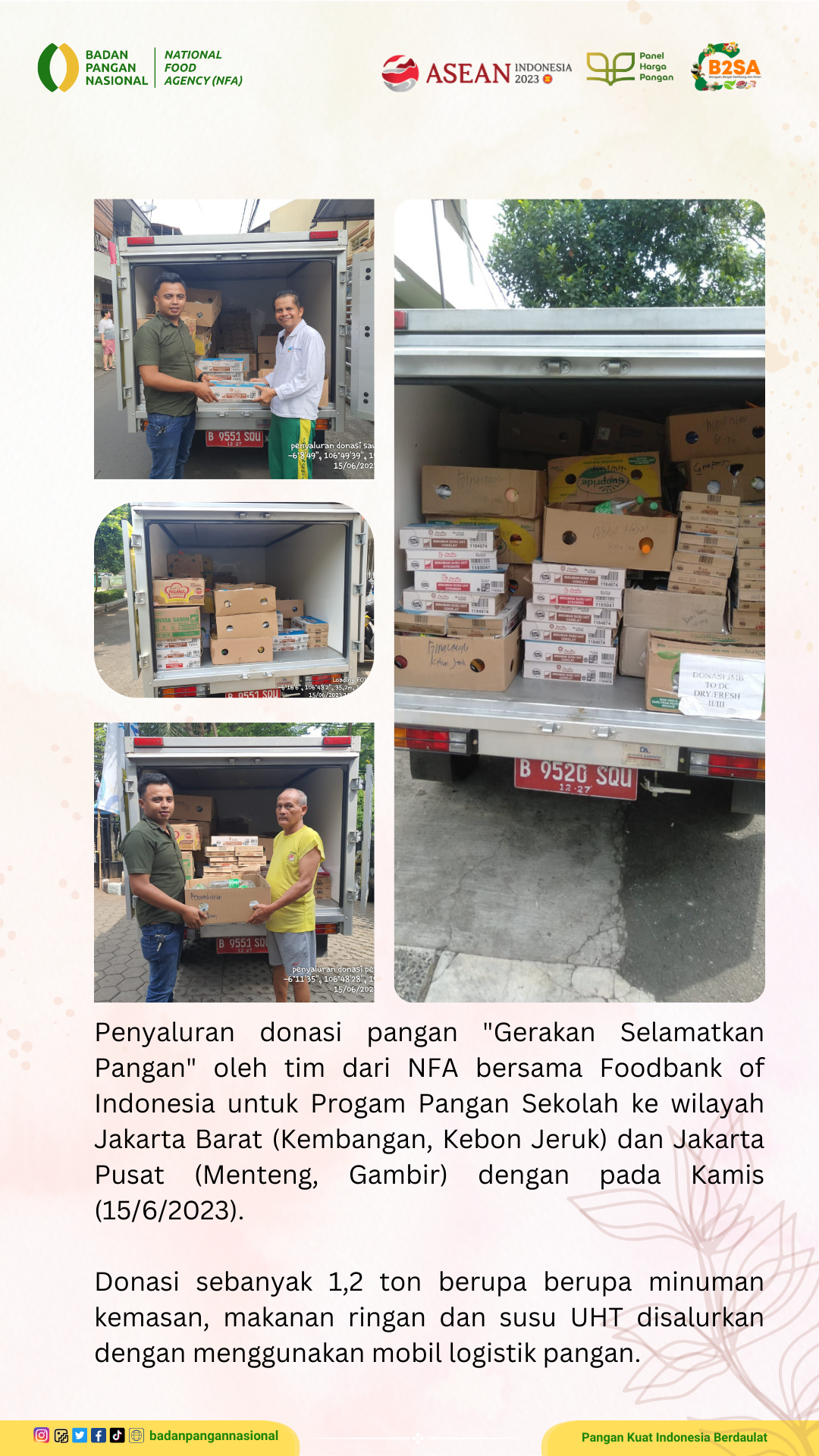 Penjemputan/Penyaluran Donasi Sisa Pangan 15 Juni 2023